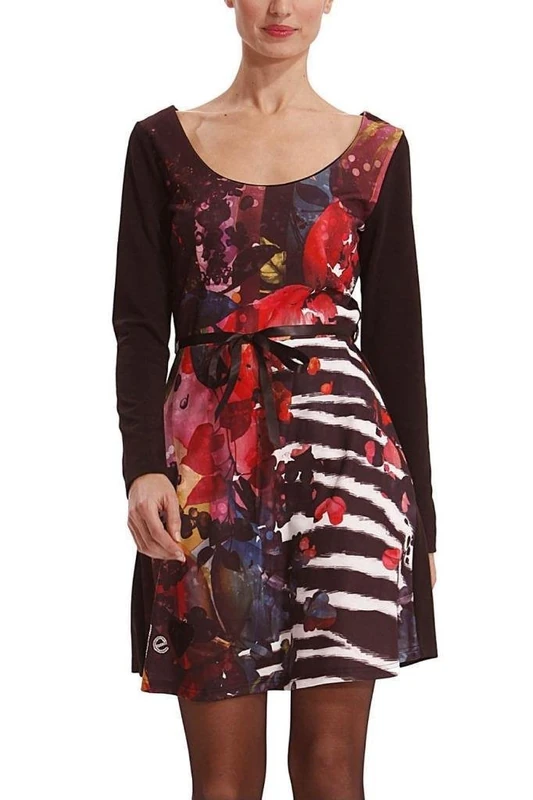 Desigual Liana Empire Line Women's Dress Negro Size 14 - Image 1