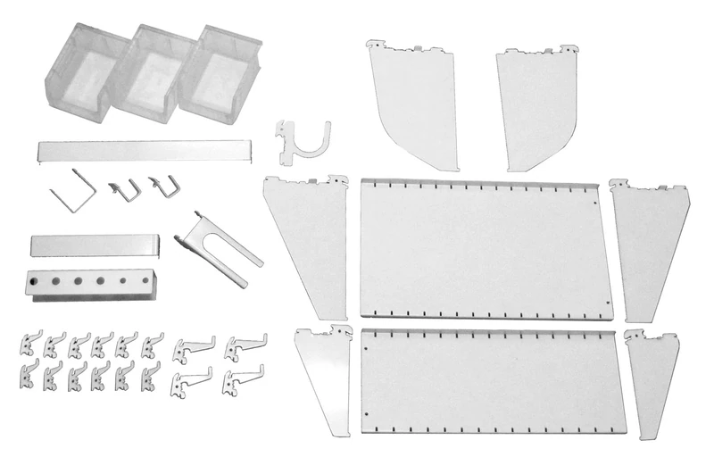 Wall Control Slotted Tool Board Workstation Accessory Kit Pegboard and Slotted Tool Board – White