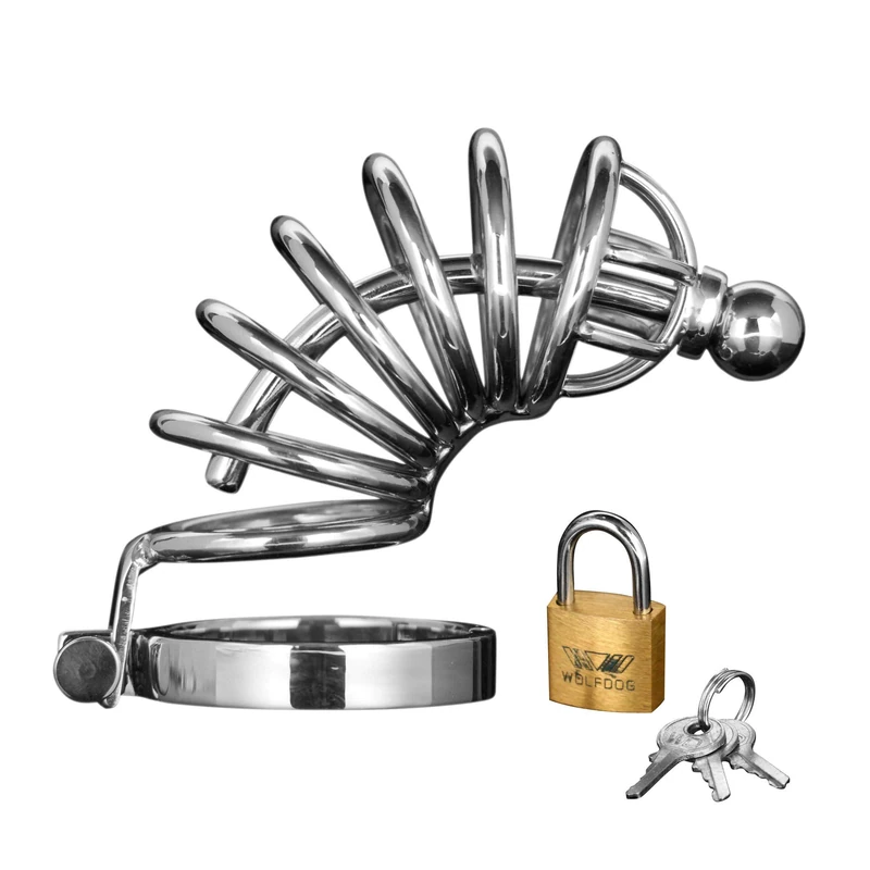 MASTER SERIES Asylum 6 Ring Locking Chastity Cage