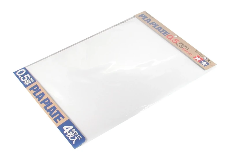 TAMIYA 70123 70123 Plastic Plate 0.5 mm 4 Pieces 257 x 364 mm White