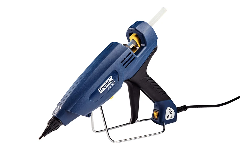 Rapid Hot Glue Gun EG380, 11-12mm Industrial Glue Gun for Installation, 2200 g/hr Output, 130-230 °C Temperature Adjustment, Exchangeable Nozzle, 3.5m Cord (5000018)
