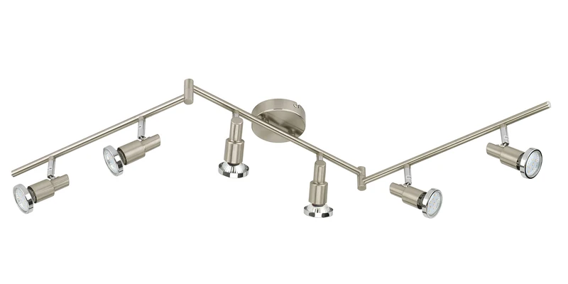 BRILONER Bedroom Metal LED Ceiling Lights with 6 Bulbs, Matt-Nickel, GU10, 3 W