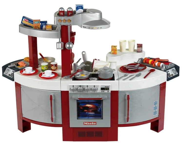 Theo Klein 9125 Miele Kitchen No. 1 I Can be played on both sides I Hotplate with sound I With lots of accessories I Toy for children aged 3 years and up