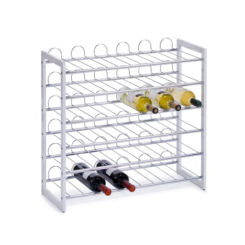 Zeller 27360 Metal Chromed Wine Rack, White, 68 x 26.5 x 63 cm