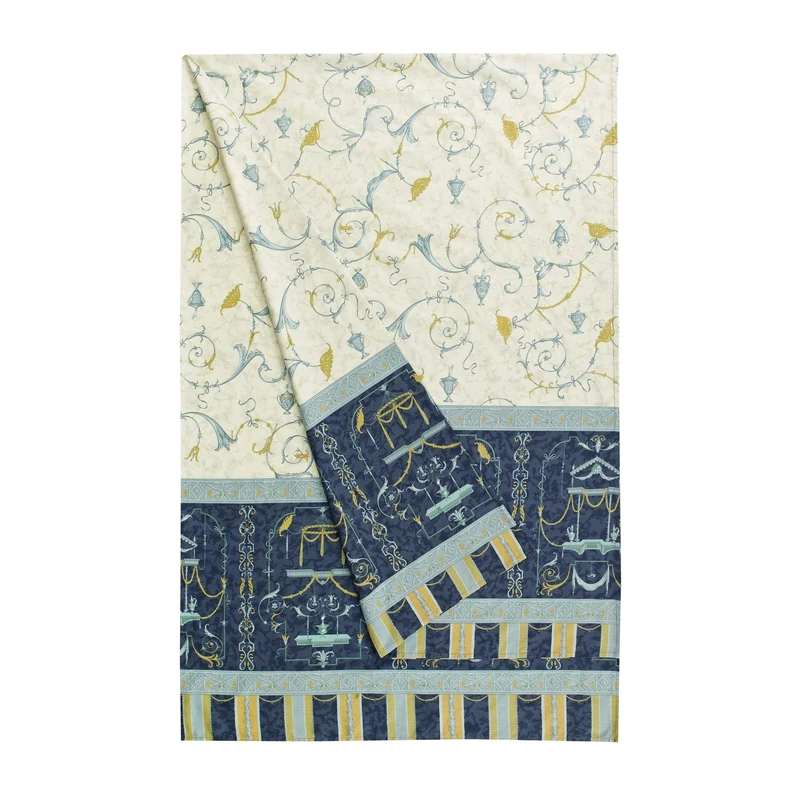 Bassetti Oplontis Granfoulard, Cotton, Blue, 180 x 270 x 1 cm