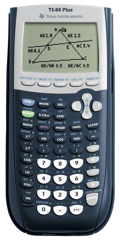 Texas Instruments TI-84 Plus Graphics Calculator 8 Line Display Memory 2D Views Dark Blue