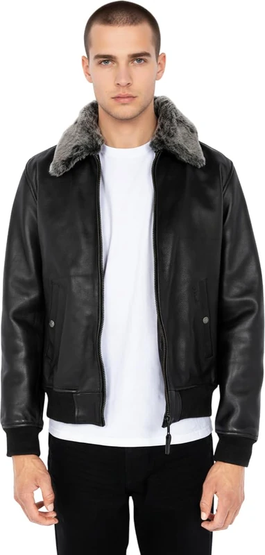 Schott Men's LC930D Blouson Long sleeve Jacket, Black, XX-Large