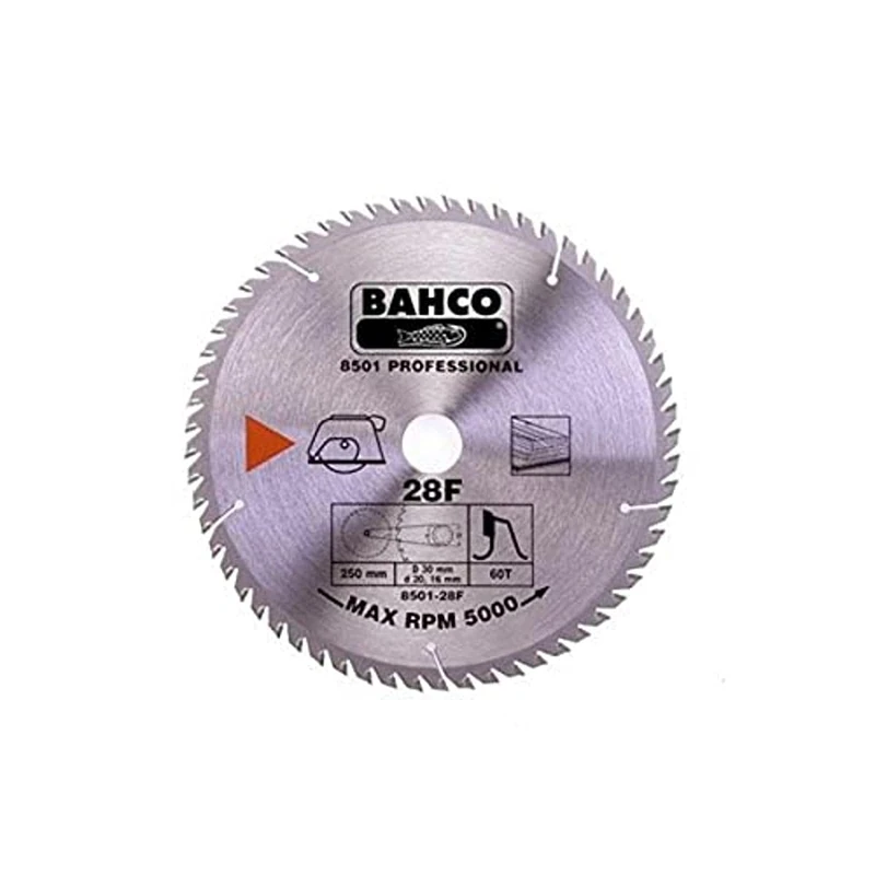 Bahco 8501-15F Circular Saw Blade with 40 Teeth for Wood, 0 V, Silver, 190 mm