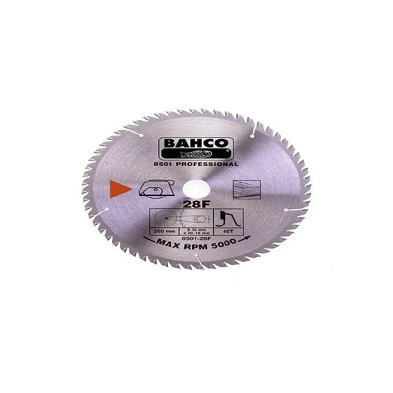 Bahco 8501-22F Circular Saw Blade with 40 Teeth for Wood, 0 V, Silver, 230 mm