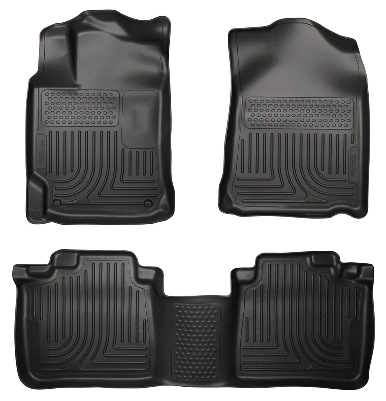 Husky Liners Weatherbeater Floor Mats | Fits 2013-2015 Lexus ES300H & Lexus ES350 | Front & 2nd Row, 3-pc Black - 98961
