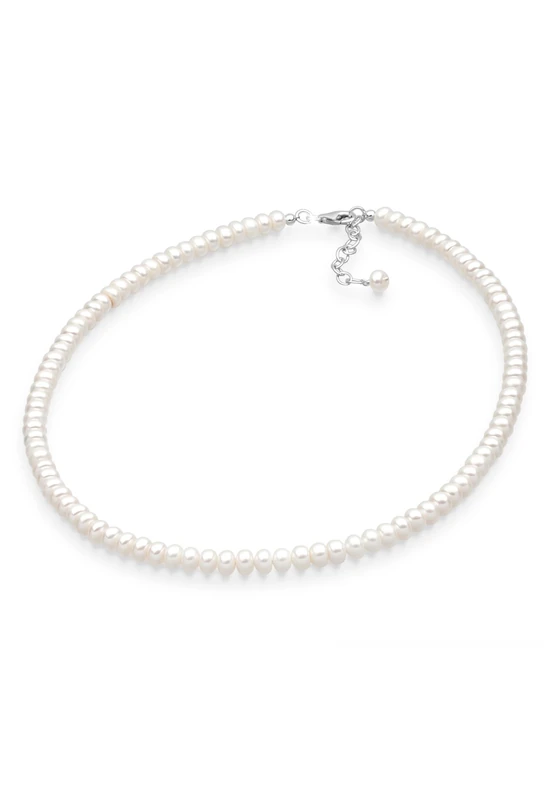 Elli Women's 925 Sterling Silver Semi-Spherical Freshwater Pearl Necklace of length 45 cm 0109721112_45