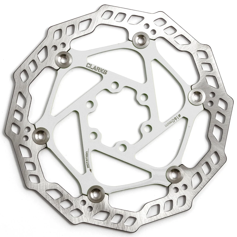 Clarks Cycle Systems CFR-09FS 6-Bolt Floating Disc Brake Rotor, Silver/White, 180mm