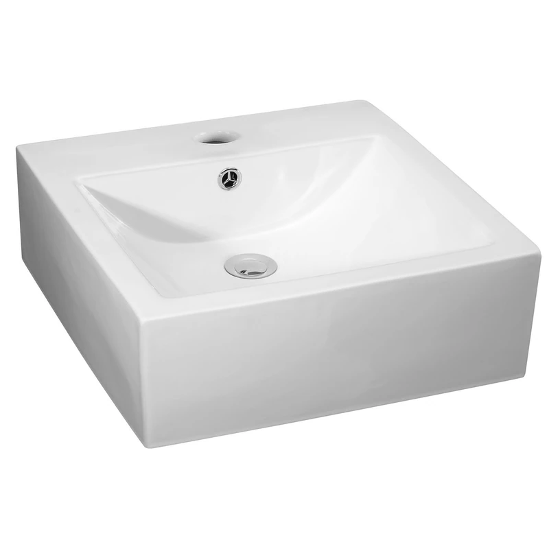 Nuie NBV102 Modern Rectangular Bathroom Counter Top Sink Basin, 160mm x 470mm, White, 470 mm