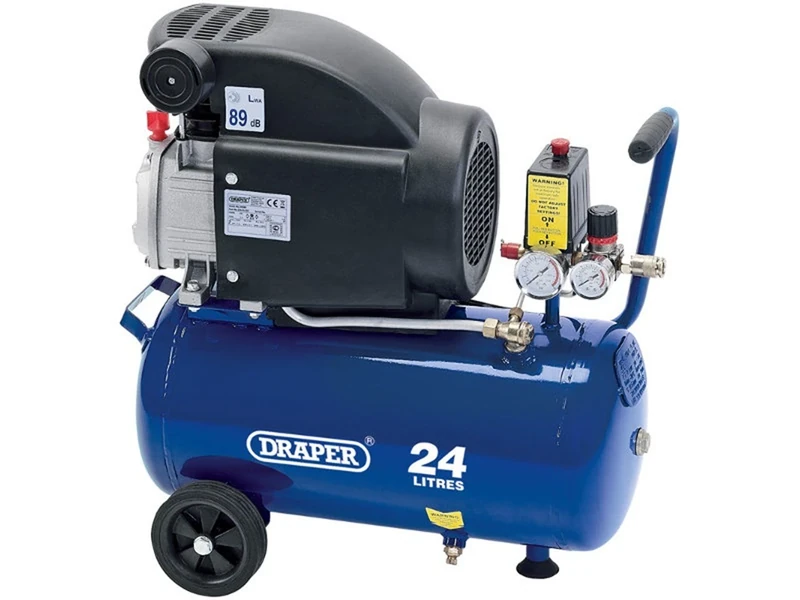 Draper 24980 Air Compressor, 24L, 230V, 1.5Kw, Blue