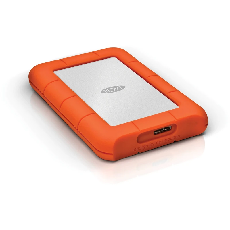 LaCie LAC301558 1TB Dust & Water Resistant Hard Drive - Grey/Orange