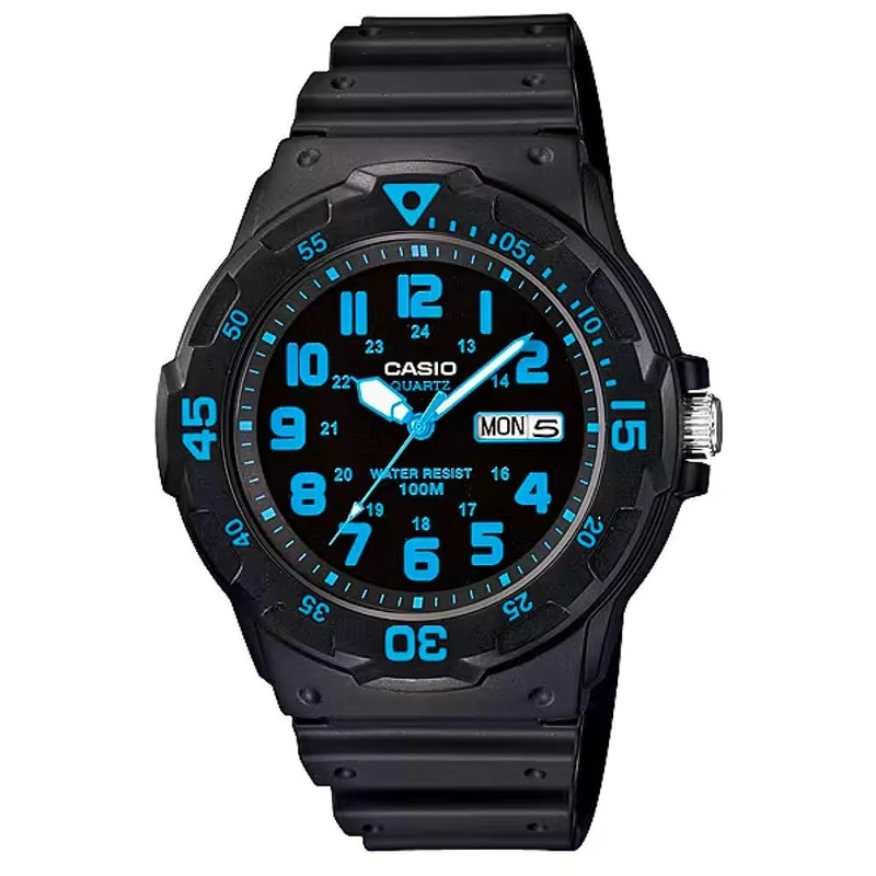 CASIO MRW-200H-2 Men's Analogue Quartz Watch with Resin Strap, Black, Bracelet