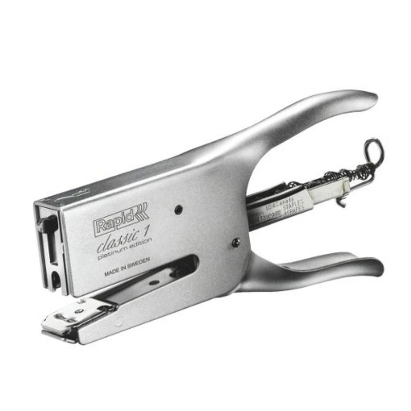 Rapid Classic K1+ Platinum Stapling Pliers For No. 26 Staples – Compatible with 26/6 & 26/8+ Staples, Adjustable Anvil & Back-Loading Mechanism, ClimatePartner Certified – Office, DIY, Retail (Silver)