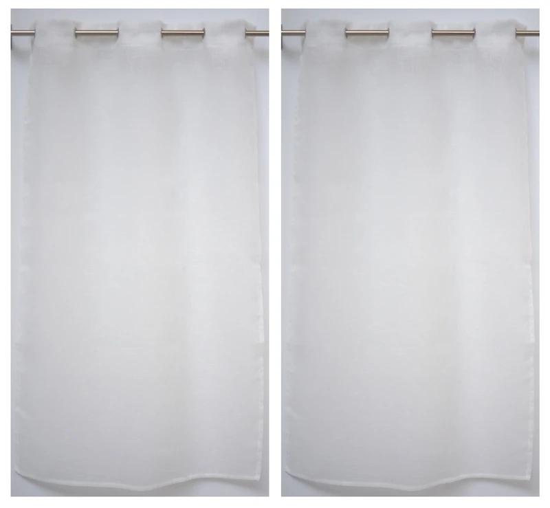 Linder Kaolin 0169/11/475RI Pair of Straight Blinds Ecru with Eyelets, white, 70x200