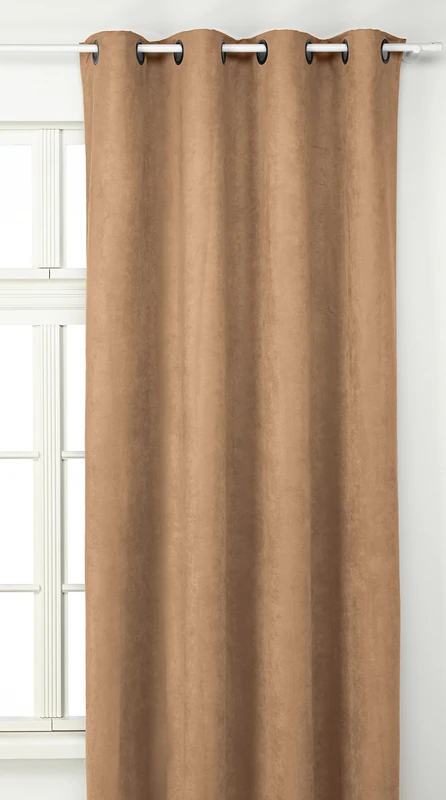 Linder 0520/50/375FR Curtain with Eyelets 145 x 260 cm Cappuccino heavy Suede