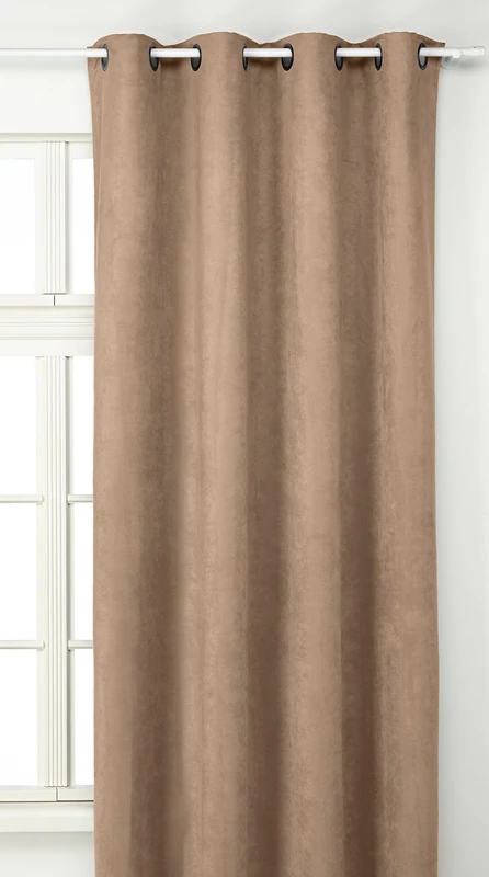 Linder 0520/24/375FR Curtain Heavy Suede Beige with Eyelets 145 x 260 cm