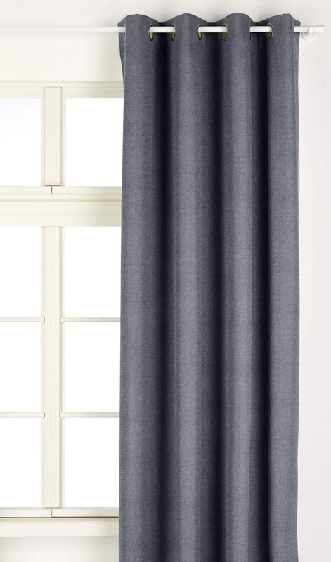 Linder 0552/49/375FR Curtain Oxford Blue Denim with Eyelets 140 x 240 cm