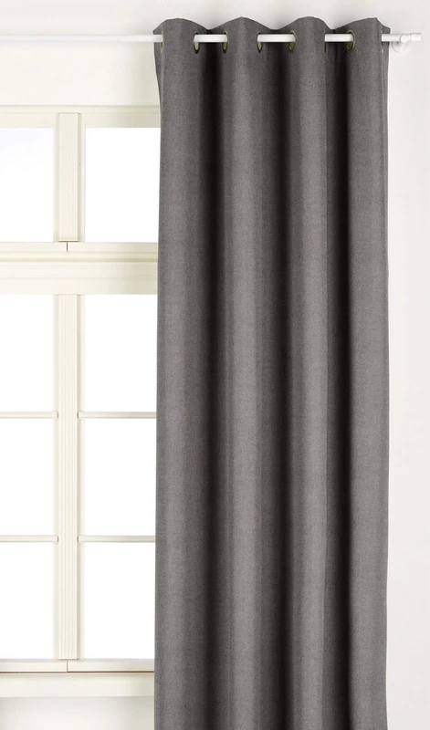 Linder 0552/92/375FR Curtain with Eyelets Charcoal Oxford 140 x 240 cm