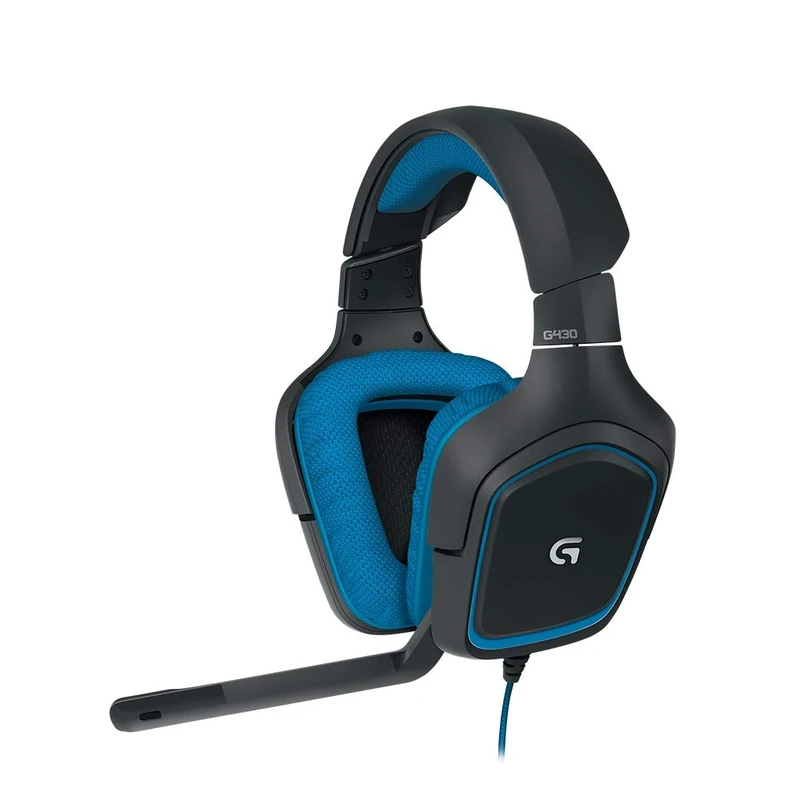 Logitech G430 Gaming Headset, for PC Gaming, 7.1 Surround Sound Headset with Microphone, Compatible with Mac, PC, Xbox, PS4 - Black/Blue