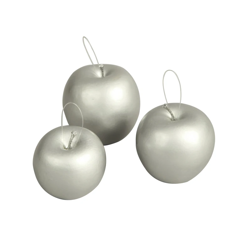 BELLAFIORA 10AMAZ0418122 Set of 18 Artificial Apples 75 mm Silver