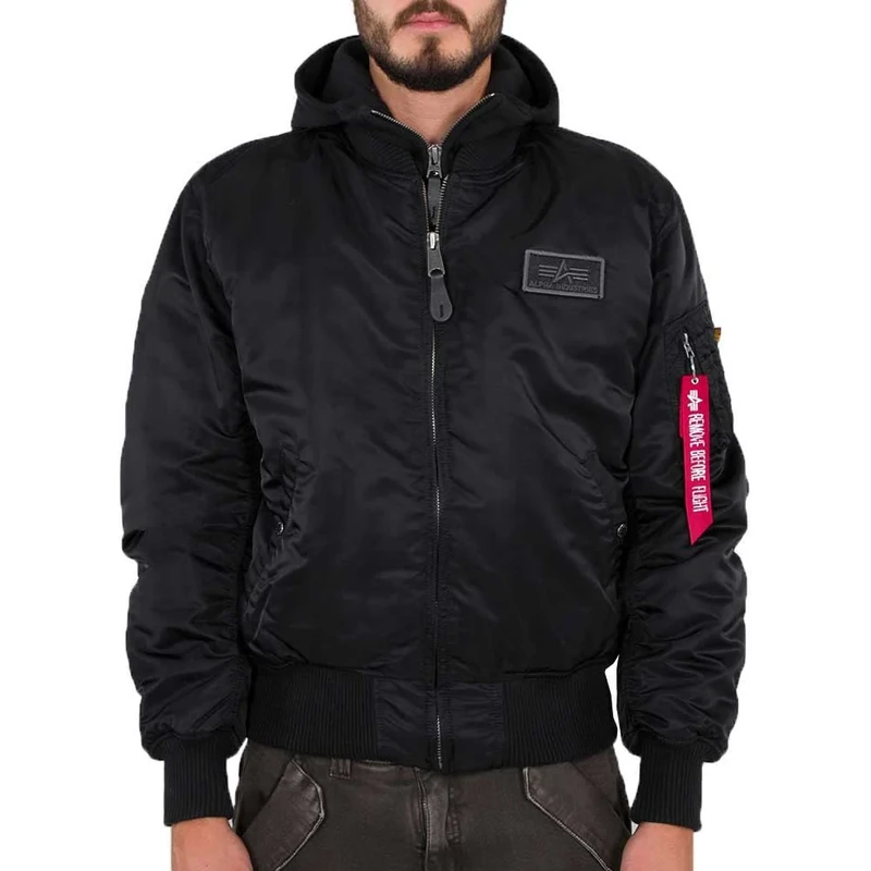 Alpha Industries Men's MA-1 D-Tec Bomber Jacket, Black/Black, 5 X-Large