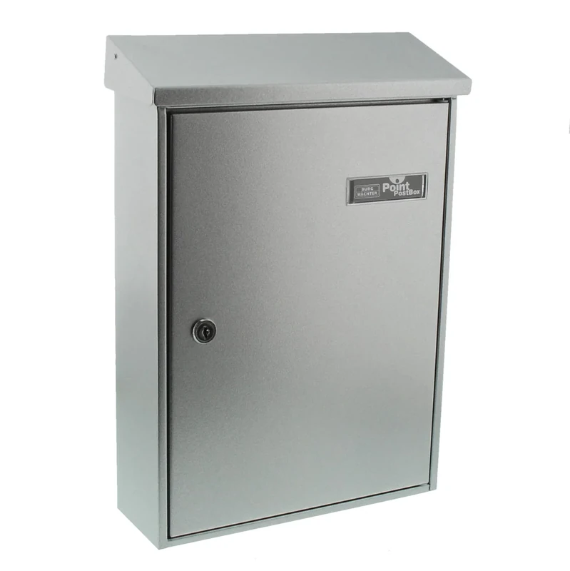 Burg Wächter LETTER 5832 SI Iron-Coloured Sheet Steel Letter Box, 1 Supplied, Wall Mount, Letter Box, Mailbox, Silver
