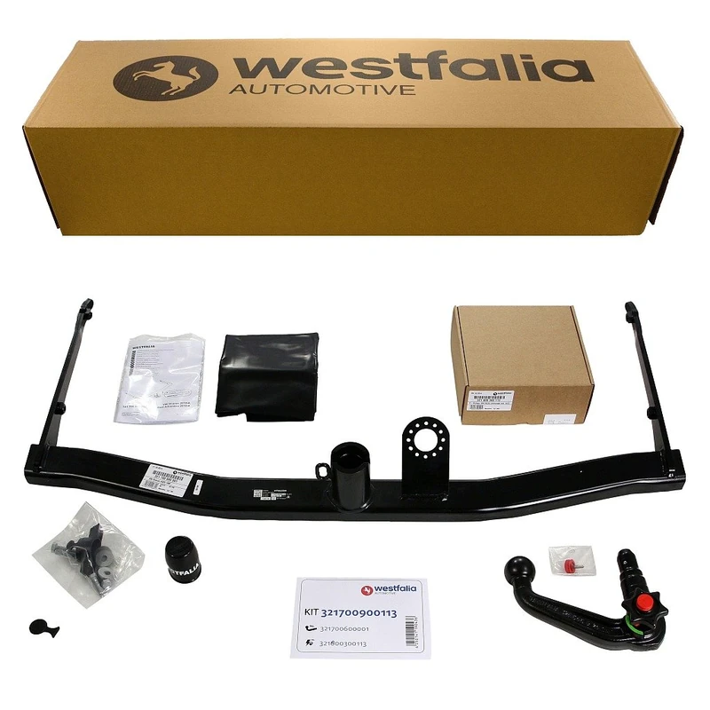 Westfalia Detachable Towbar for VW Sharan, Seat Alhambra (from 09/2010) - Includes 13-pin Vehicle-specific Wiring Kit - Image 1