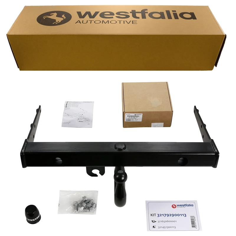 Westfalia Fixed Towbar for VW Transporter T5 Panel VAN/MPV (04/2003-10/2009) - Includes 13-pin Vehicle-specific Wiring Kit