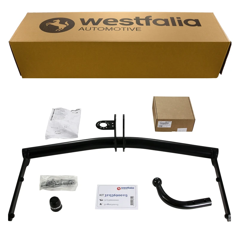 Westfalia Fixed Towbar for VW Touran including Cross ( 03/2003-09/2015) - Includes 13-pin Vehicle-specific Wiring Kit