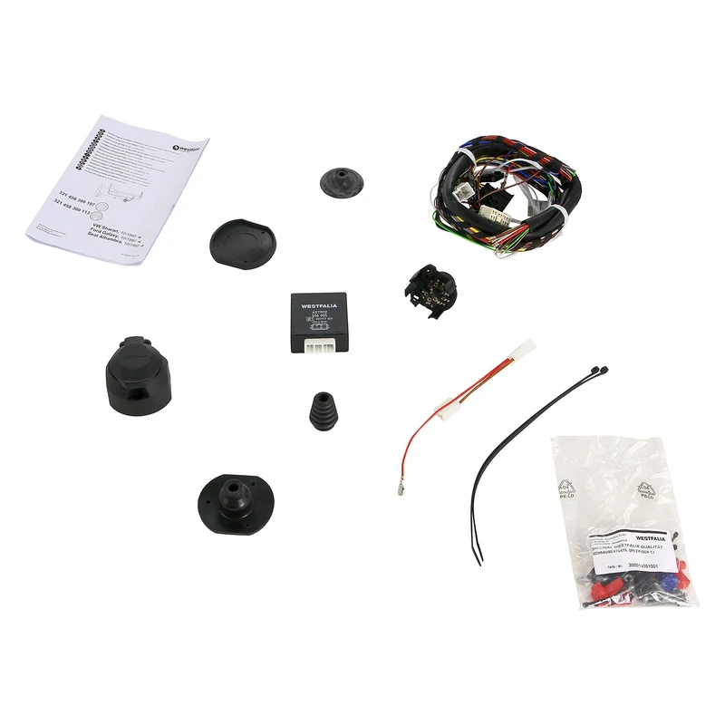 Wiring Kit 13-Pin and Vehicle-Specific for VW Sharan (05/00-08/10), Ford Galaxy (05/00-12/06), Seat Alhambra (Year of Manufacture 05/00-09/10)
