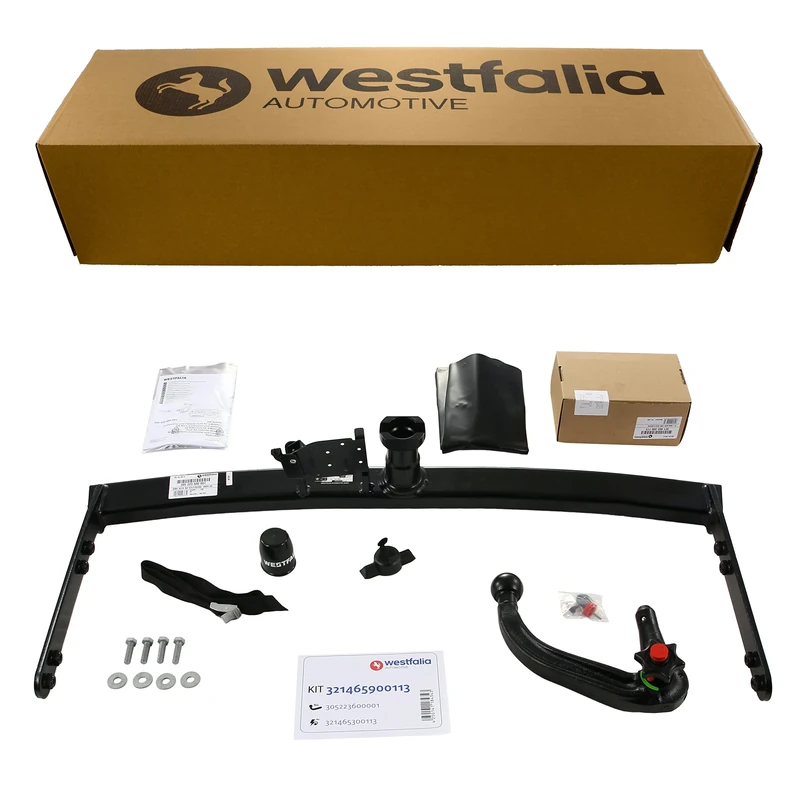 Westfalia Detachable Towing Hitch for VW Golf IV Saloon (Year of Manufacture 10/97-10/03), VW Bora Saloon (Year of Manufacture 10/98-05/05) – Not for Syncro – in Set with 13-Pin Vehicle-Specific
