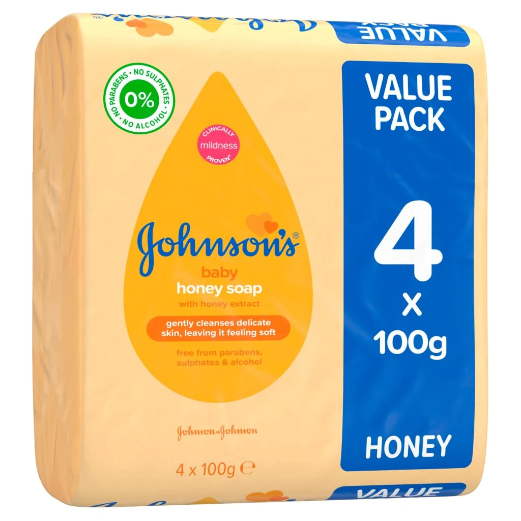 Johnson's Baby Soap with Honey, 100 g, Pack of 4