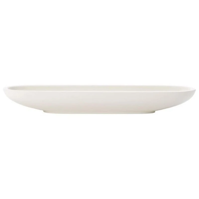 Villeroy & Boch - Artesano Original Olive Bowl, Flat Premium Porcelain Bowl with Raised Edge, White, microwaveable, 28x8 cm