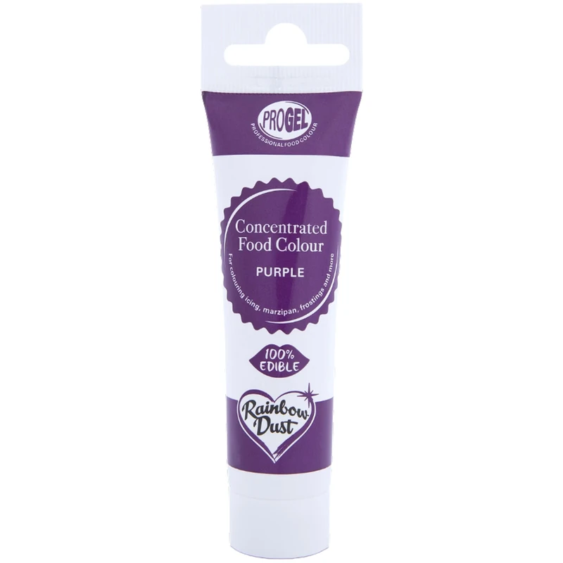 Rainbow Dust ProGel Concentrated Food Colour, Purple Colouring Gel For Baking and Cake Decorating, 25g Tube