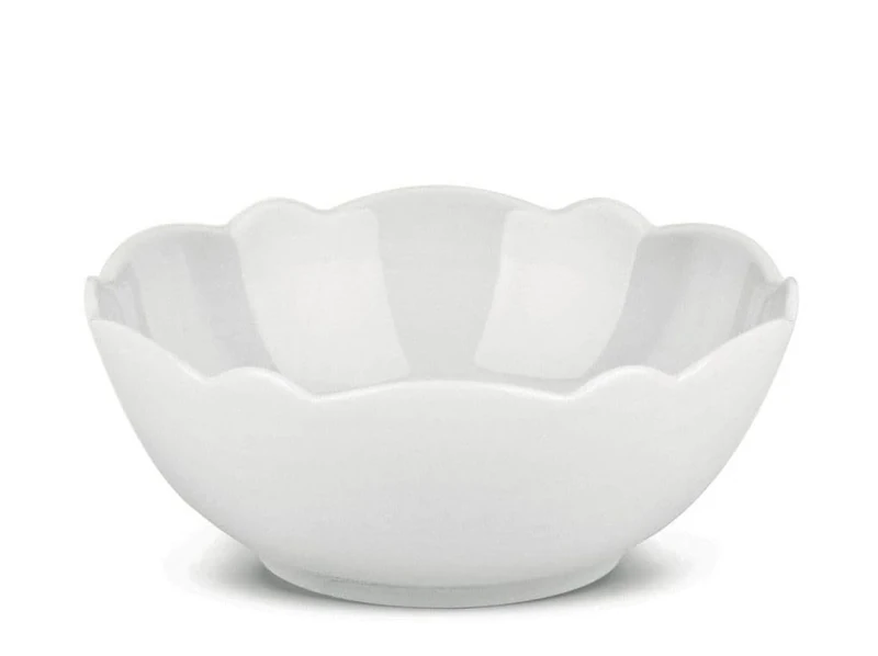 Alessi MW01/3 Dressed Porcelain Bowl with Relief Decoration, White - Set of 4