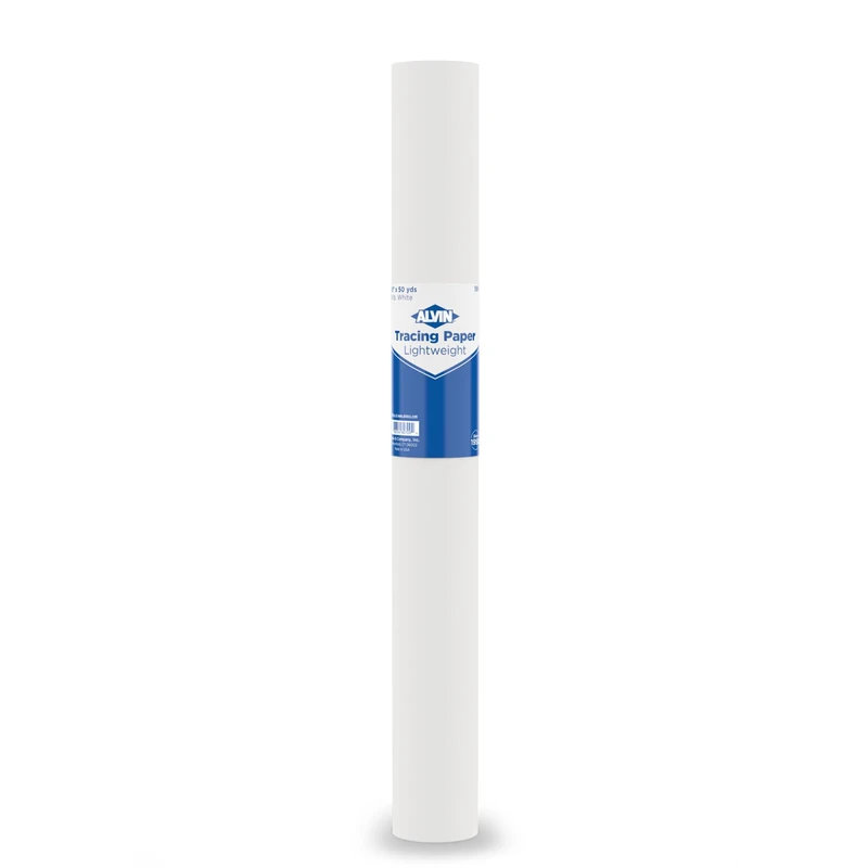 ALVIN 55W-I Lightweight Tracing Paper Roll 50yd, Yellow,White, 18" x 50 yd - Image 1