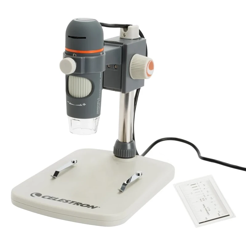 Celestron 44308 Handheld Digital Microscope Pro, 20x-200x Magnification, Grey/White