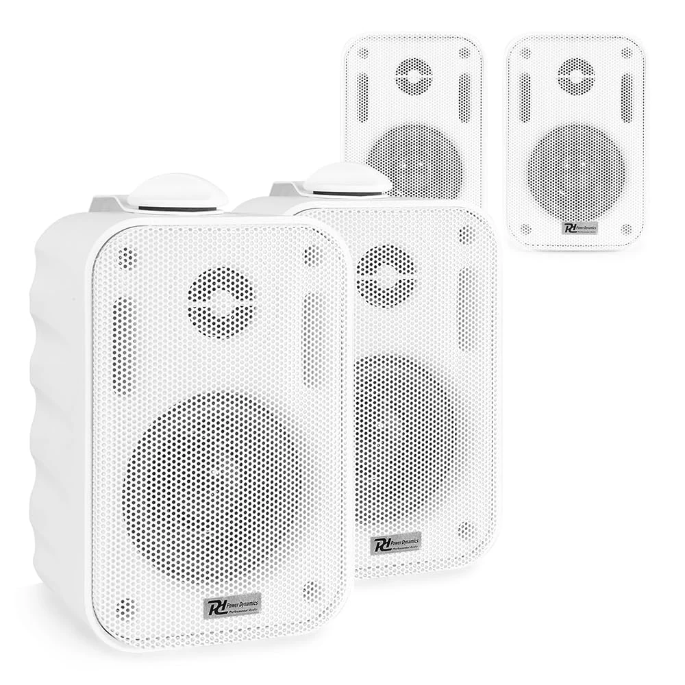 4x White Weatherproof 100V Line Speakers 240W