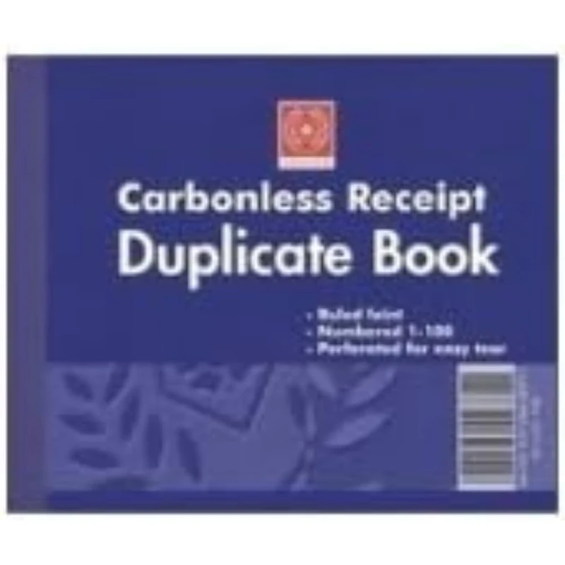 Silvine Carbonless Duplicate Receipt Book - Numbered 1-100 with index sheet (102 x 127mm) [Pack of 12]