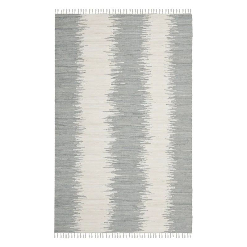 Safavieh Modern Indoor Flatweave Rectangle Area Rug, Montauk Collection, MTK751, in Grey, 91 X 152 cm for Living Room, Bedroom or Any Indoor Space