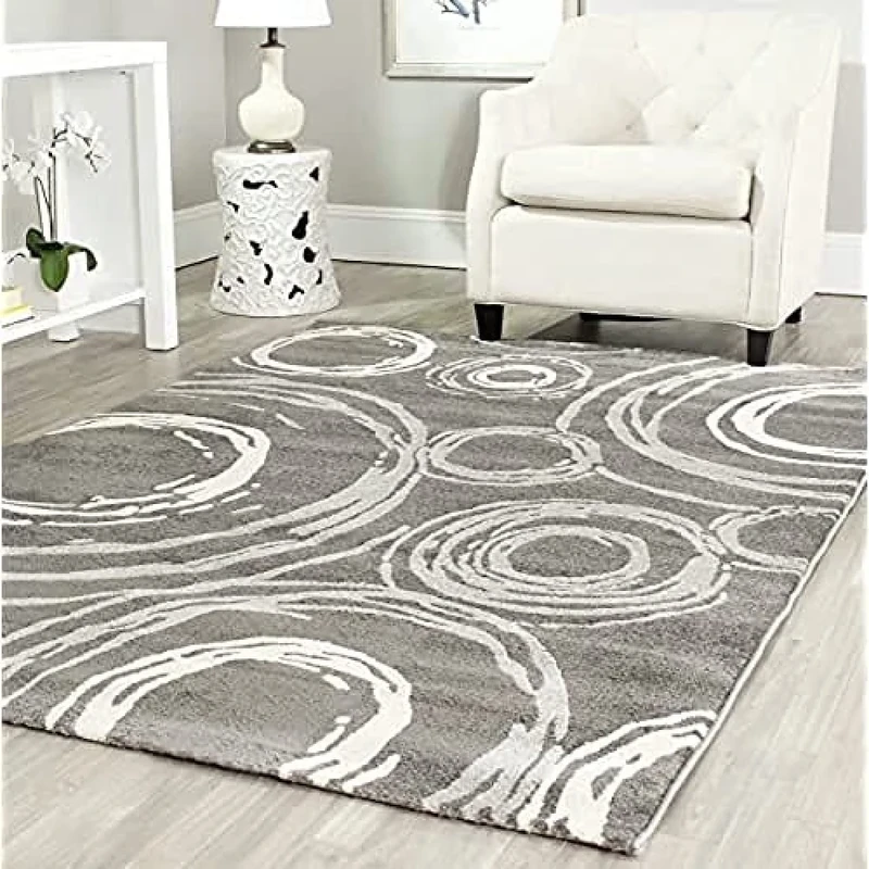 Safavieh Modern Indoor Woven Rectangle Area Rug, Porcello Collection, PRL3727, in Dark Grey, 244 X 340 cm for Living Room, Bedroom or Any Indoor Space - Image 1