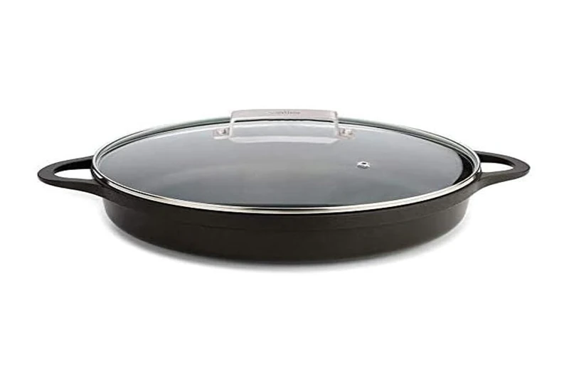 Valira 40 cm Black Short Induction Compatible Casserole Dish with Lid