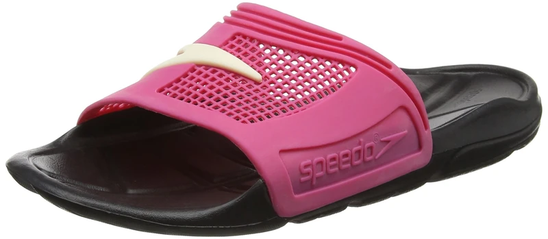 SPEEDO WOMEN'S RAPID II SLIDES FLIP FLOPS SANDALS BLACK PINK SIZE UK 4 - 78-046964020 (UK 7)