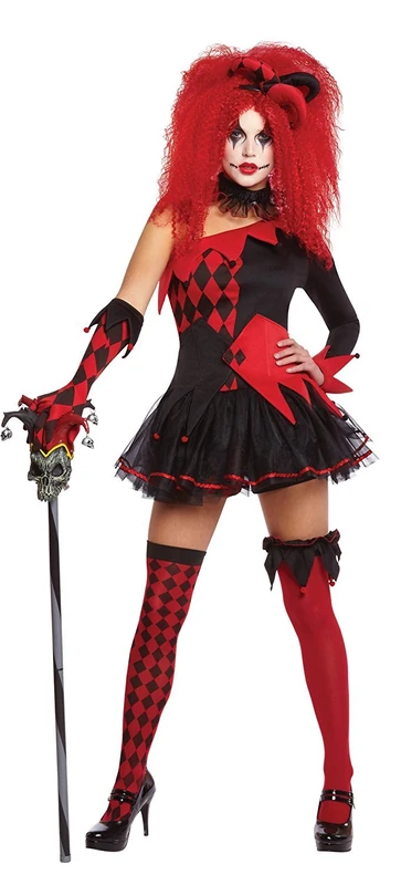 amscan 996207 Womens Jester Clown Halloween Fancy Dress Costume UK Dress Size 14-16 - Image 1