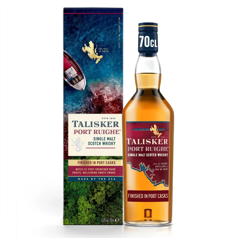 Talisker Port Ruighe Single Malt Scotch Whisky | 45.8% vol | 70cl | Finished in Port Casks | Single Malt Whisky | Notes of Rich Berry Fruits | Peated Sweet Smokiness | Scottish Whisky