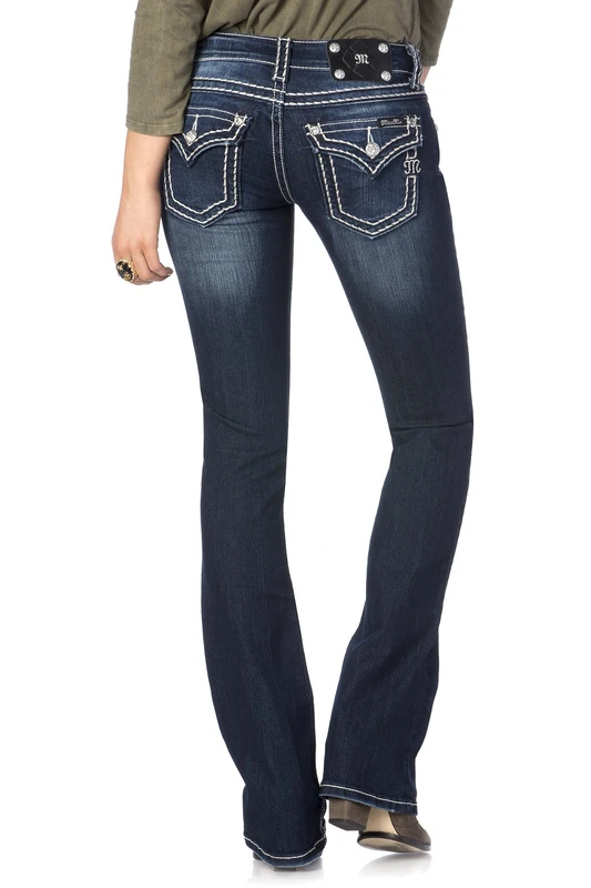 Miss Me Thick Stitch Bootcut Jean, Dark Blue, 31 - Image 1